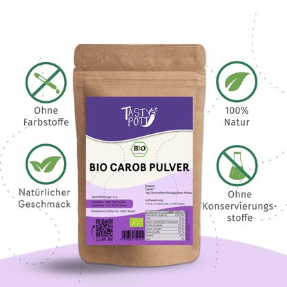 Tasty Pott Bio Carob Pulver – ab 250g Beutel — Abbildung 3