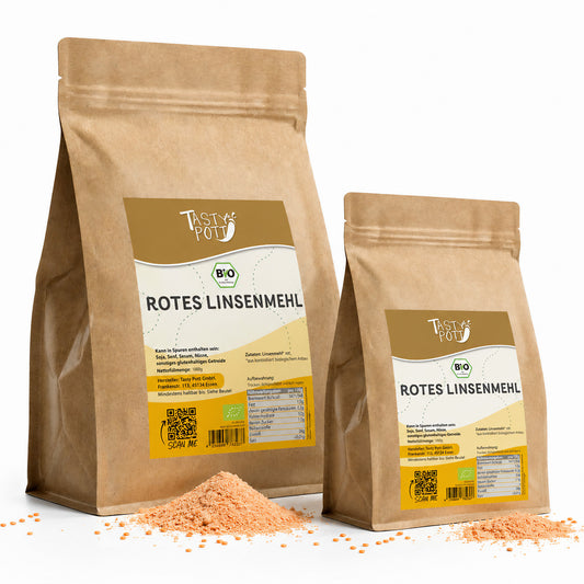 Tasty Pott Bio Rotes Linsenmehl glutenfrei - ab 1kg Beutel