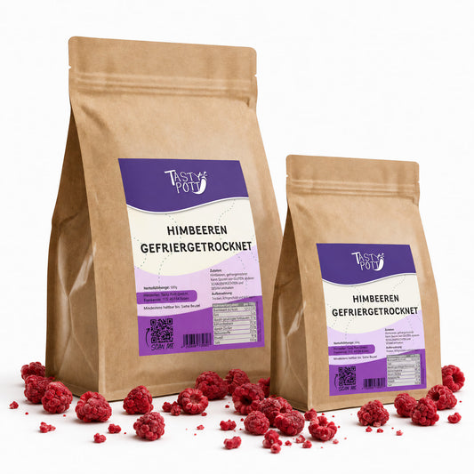 Himbeeren gefriergetrocknet - ab 500g Beutel von Tasty Pott