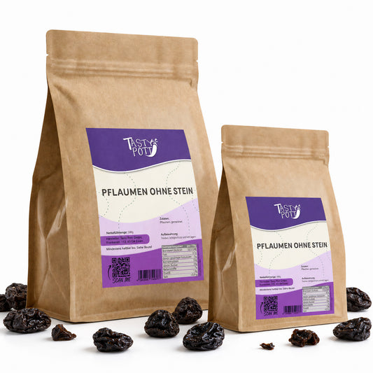 Pflaumen getrocknet, ohne Stein - ab 1kg Beutel von Tasty Pott