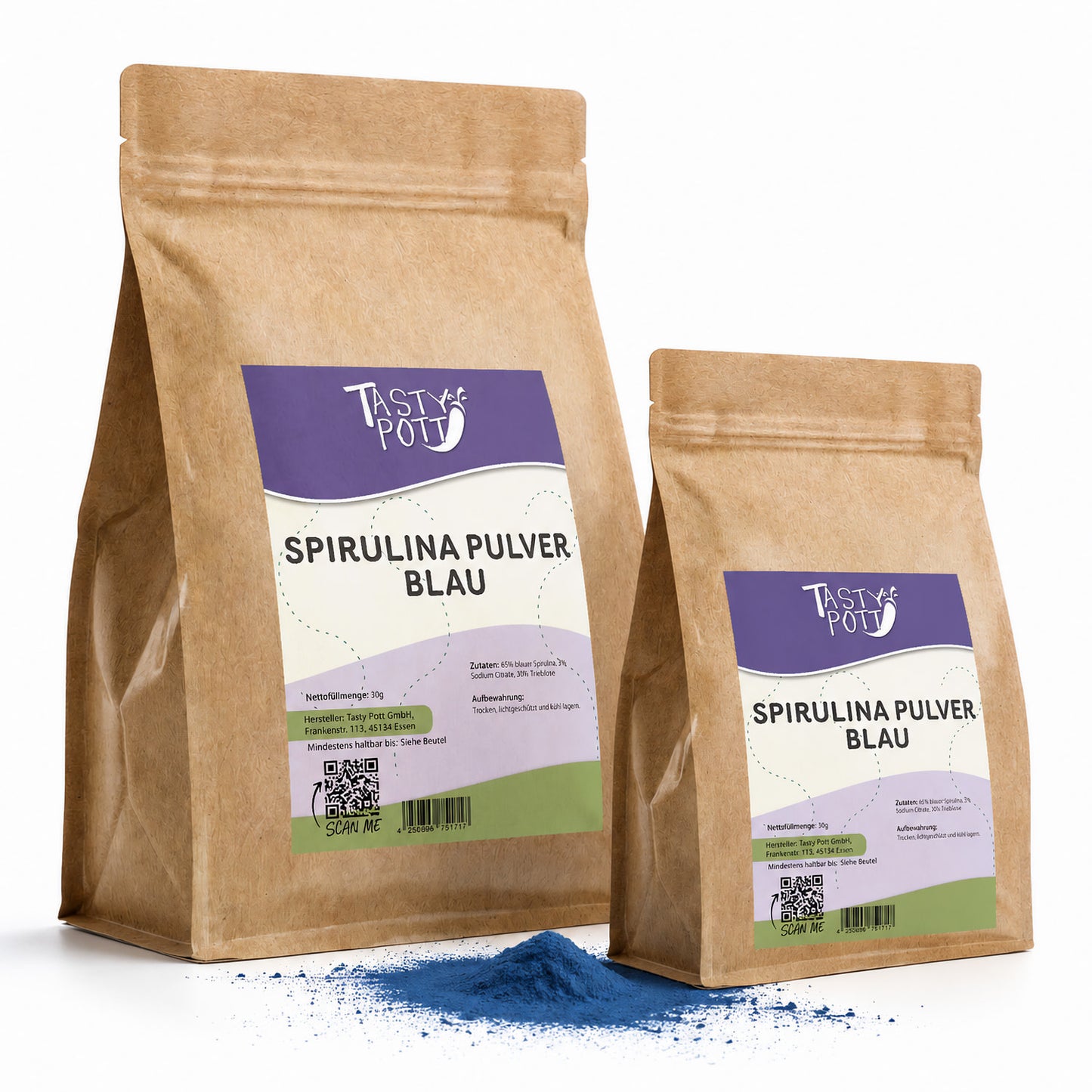 Blaues Spirulina Pulver - ab 30g von Tasty Pott