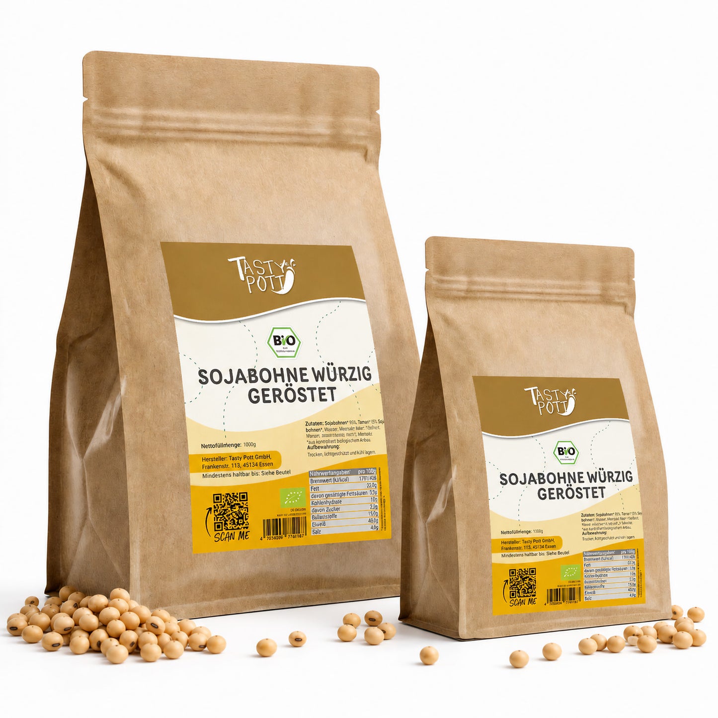 Bio Sojabohnen geröstet und gesalzen - ab 1kg von Tasty Pott