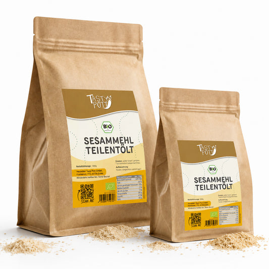 Bio Sesammehl teilentölt - 1kg Beutel von Tasty Pott