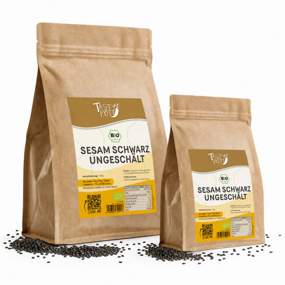 Schwarzer Bio Sesam ungeschält - 1kg Beutel von Tasty Pott