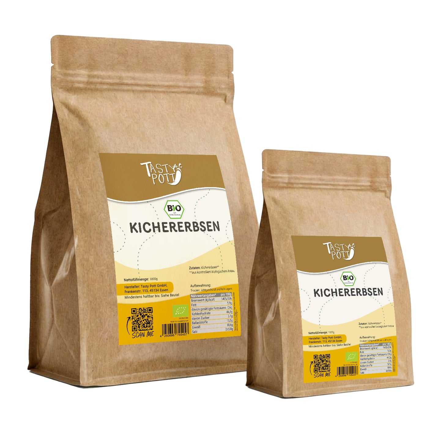 Bio Kichererbsen ganz - 1kg von Tasty Pott — Abbildung 9