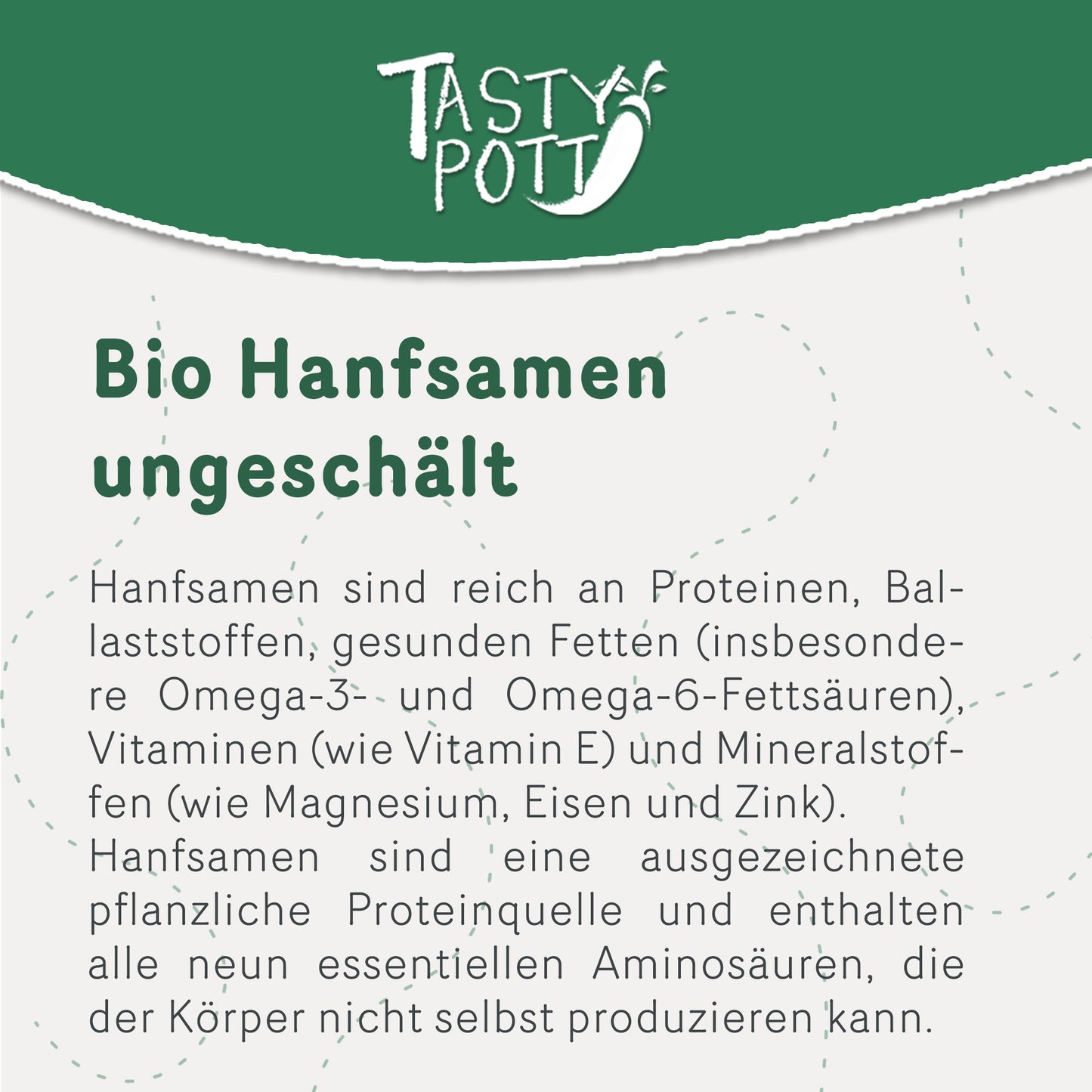 Bio Hanfsamen ungeschält – 1kg von Tasty Pott — Abbildung 2