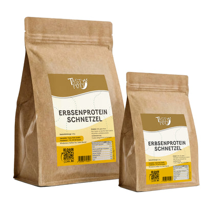 Erbsenprotein Schnetzel in 600g Beutel, vegan und proteinreich.