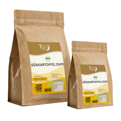 Bio Süßkartoffel Chips verschiedene Größen von Tasty Pott.