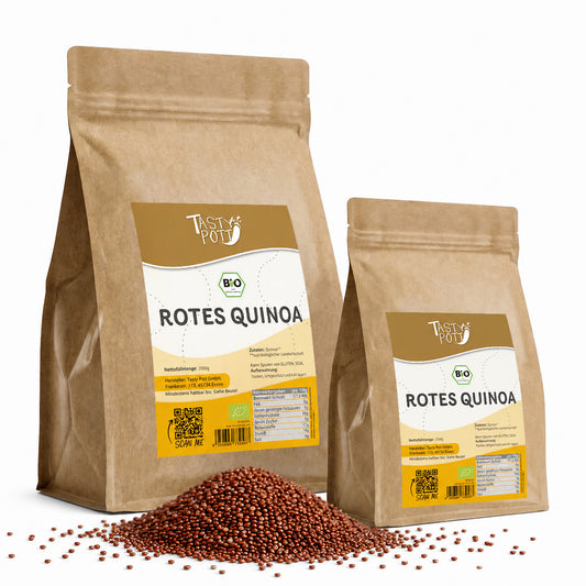 Bio rote Quinoa, glutenfrei, nussiger Geschmack, 2kg Beutel von Tasty Pott