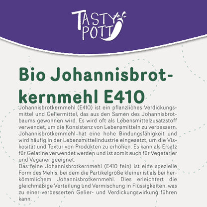Bio Johannisbrotkernmehl E410 in 100g Beutel für vegane Rezepte