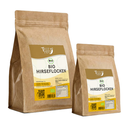 Bio Hirse geschält im 1kg Beutel von Tasty Pott, ideal für gesunde Ernährung.