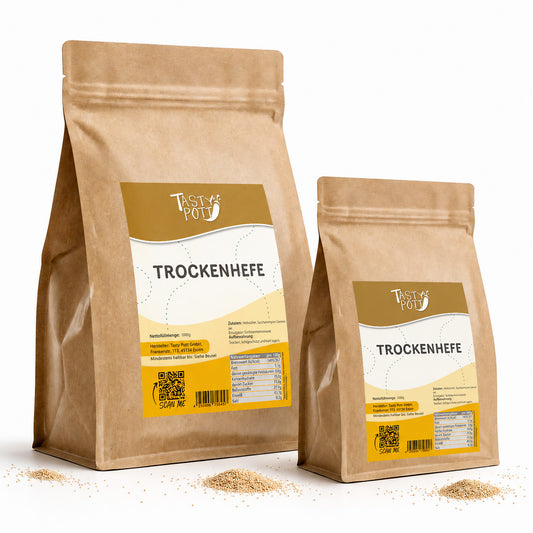 Trockenhefe im 1 kg Beutel von Tasty Pott, ideal für Brotbacken.