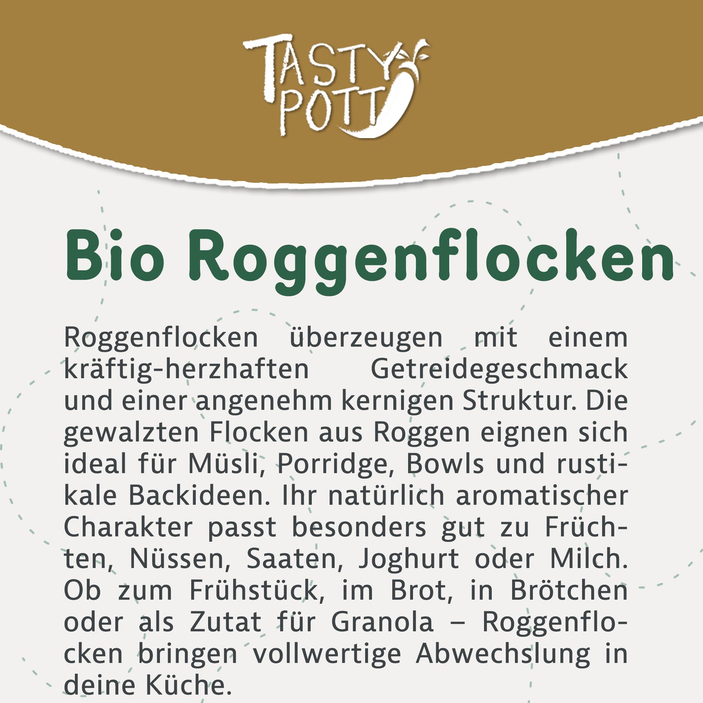 Tasty Pott Bio Roggenflocken - im Beutel — Abbildung 2