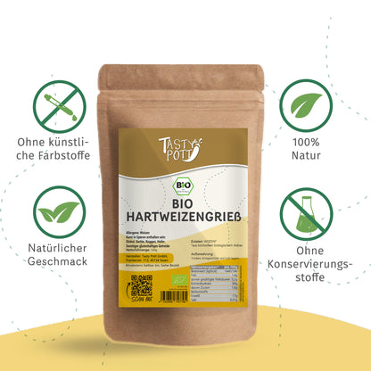 Tasty Pott Bio Hartweizengrieß - im Beutel — Abbildung 3