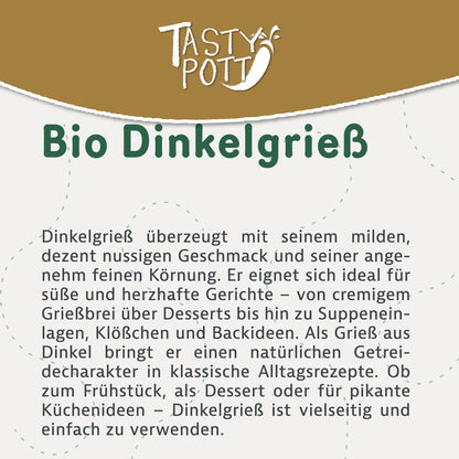 Tasty Pott Bio Dinkelgrieß – im Beutel — Abbildung 2