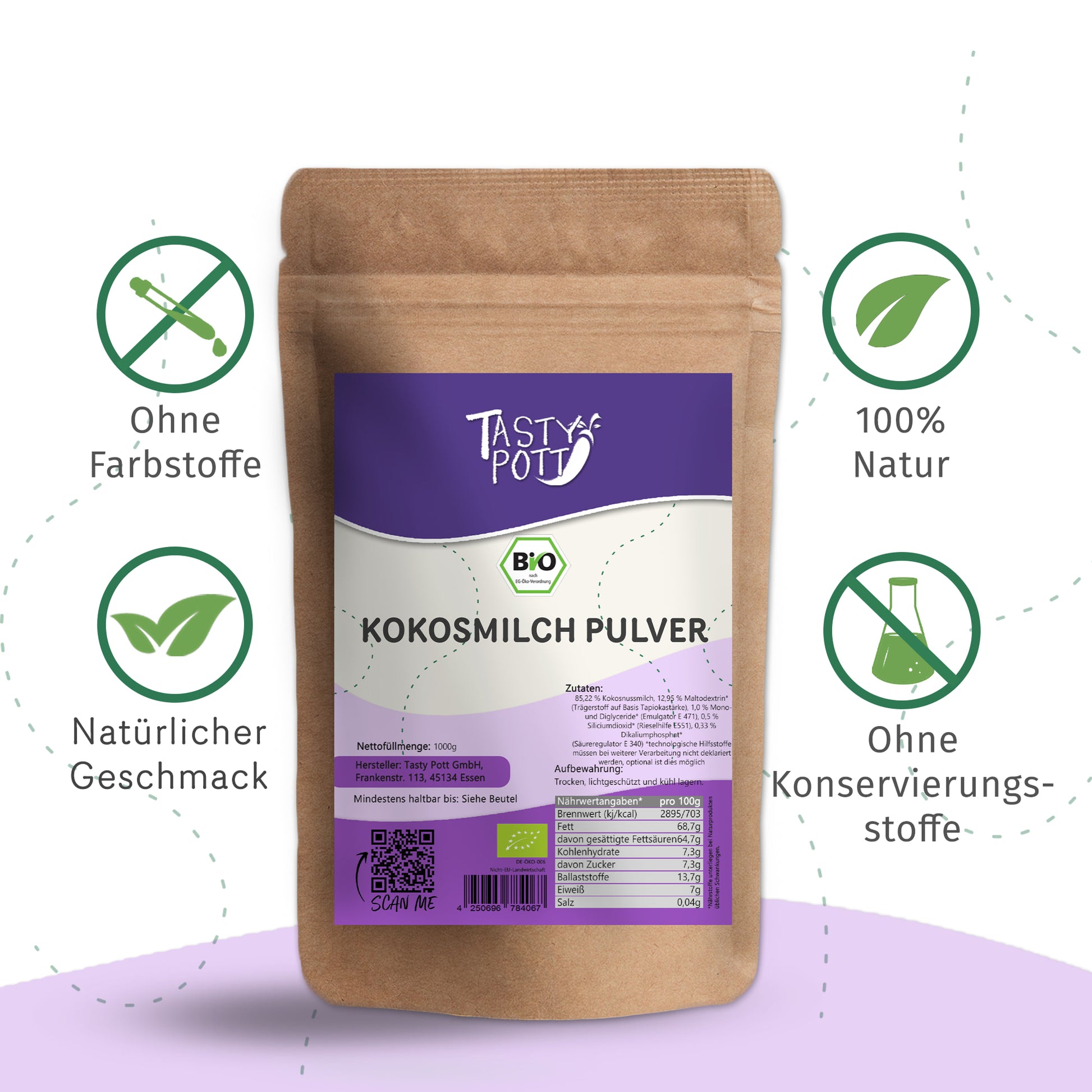 Tasty Pott Bio Kokosmilchpulver - ab 1kg Beutel — Abbildung 3