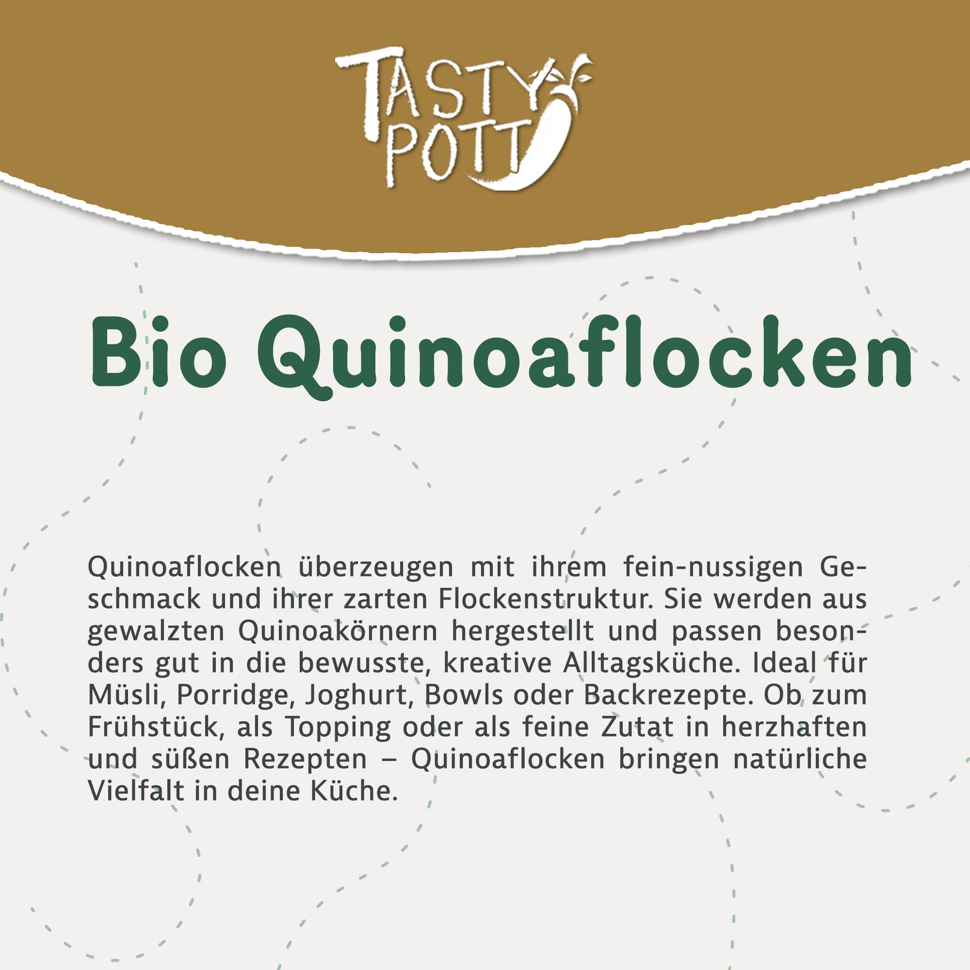 Tasty Pott Bio Quinoa Flocken - ab 500g Beutel — Abbildung 2