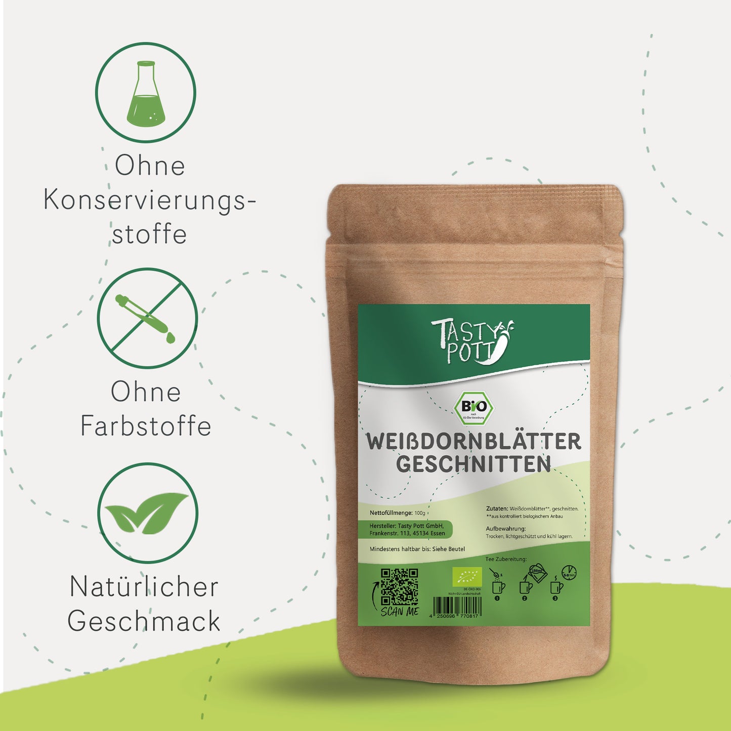 Bio Weißdornblätter mit Blüten - ab 100g im Beutel von Tasty Pott — Abbildung 3