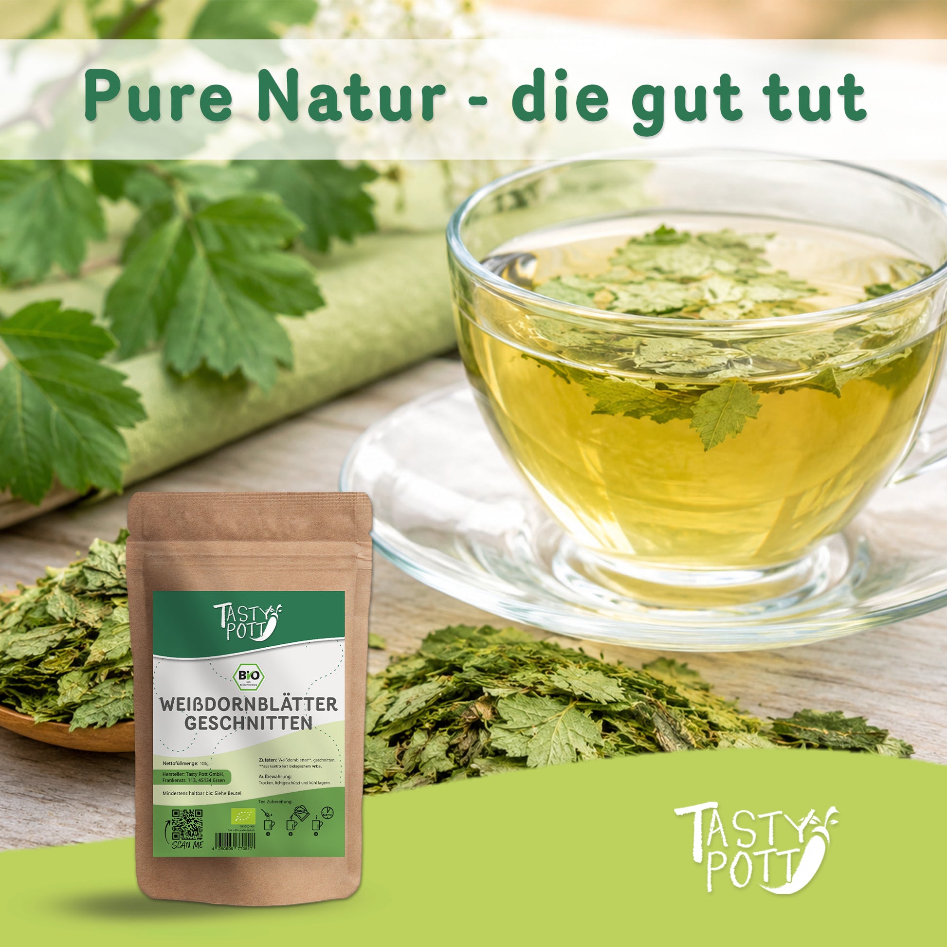 Bio Weißdornblätter mit Blüten - ab 100g im Beutel von Tasty Pott — Abbildung 5
