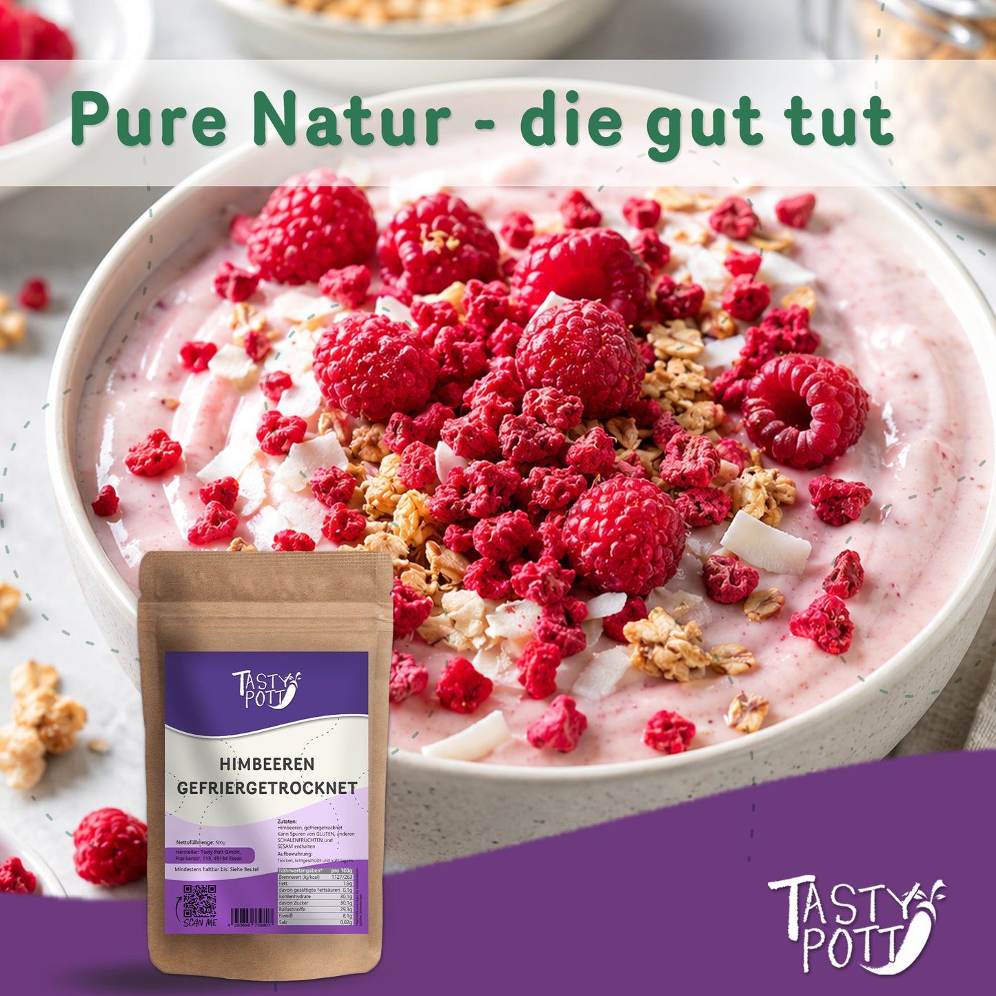Himbeeren gefriergetrocknet - ab 500g Beutel von Tasty Pott — Abbildung 5
