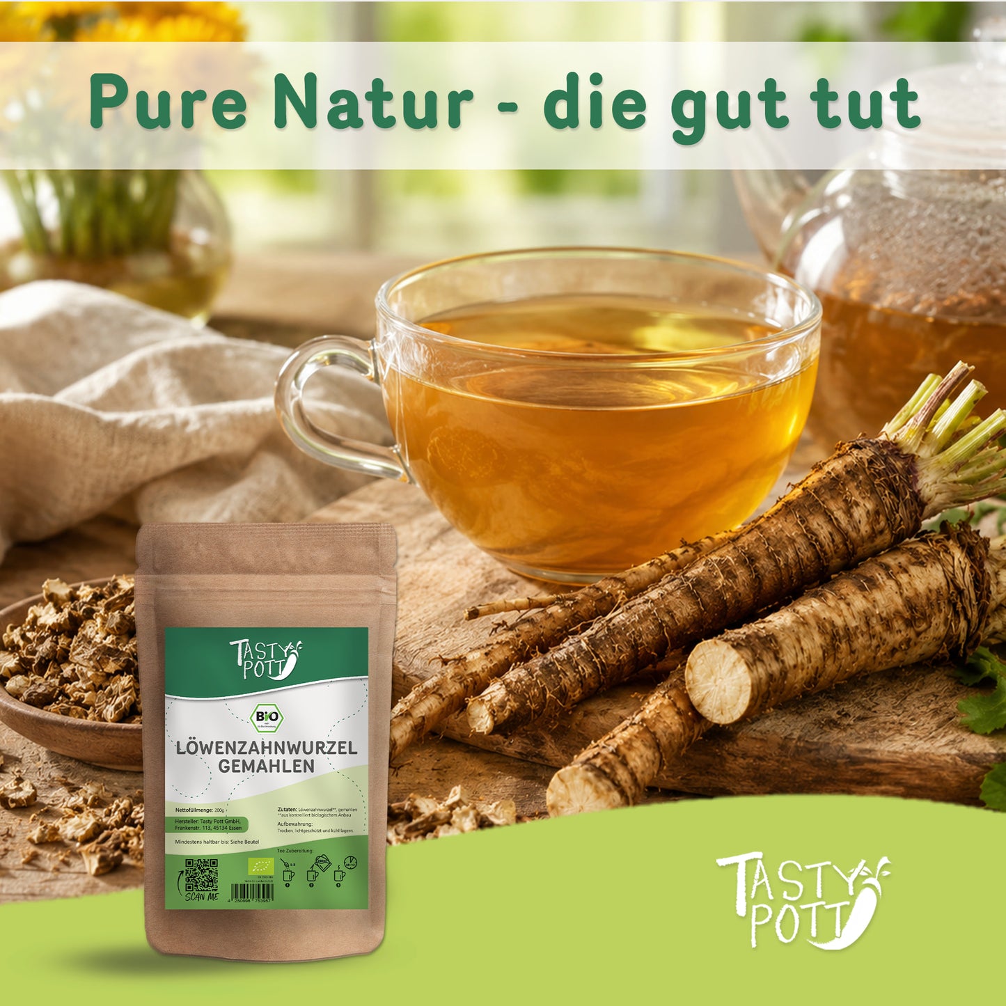 Bio Löwenzahnwurzel gemahlen - ab 200g im Beutel von Tasty Pott — Abbildung 5