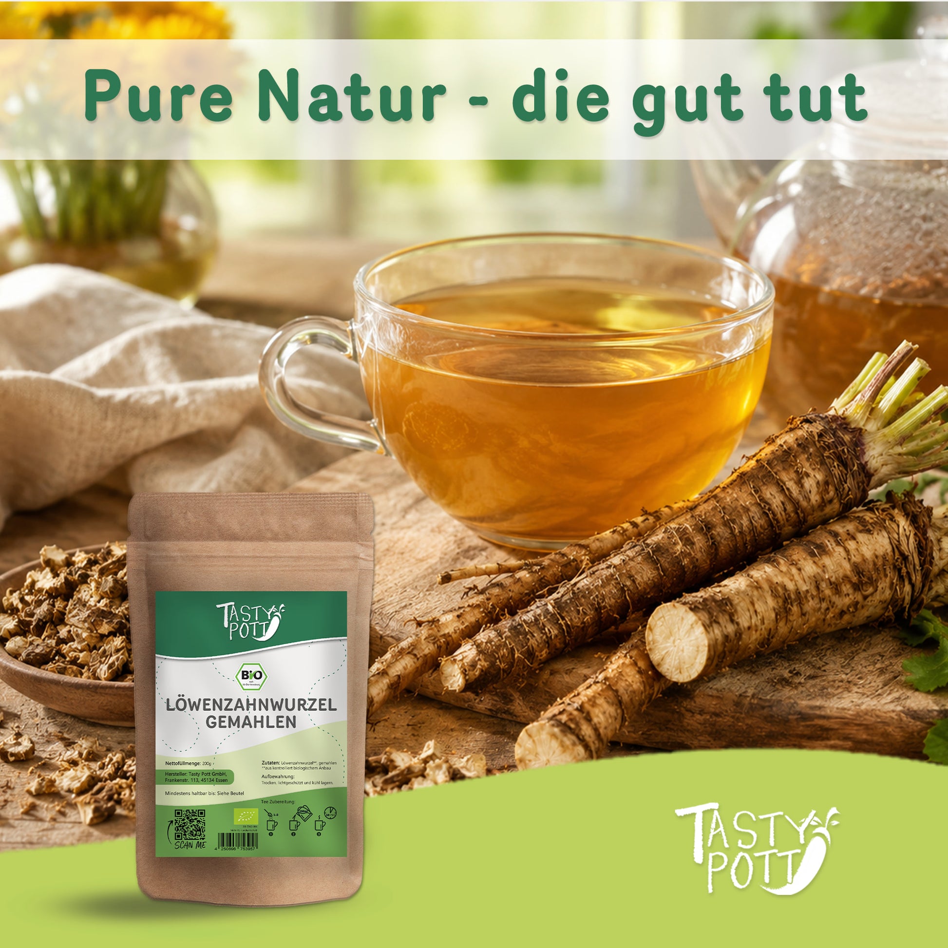 Bio Löwenzahnwurzel gemahlen - ab 200g im Beutel von Tasty Pott — Abbildung 5