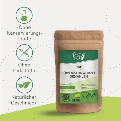 Bio Löwenzahnwurzel gemahlen - ab 200g im Beutel von Tasty Pott — Abbildung 3