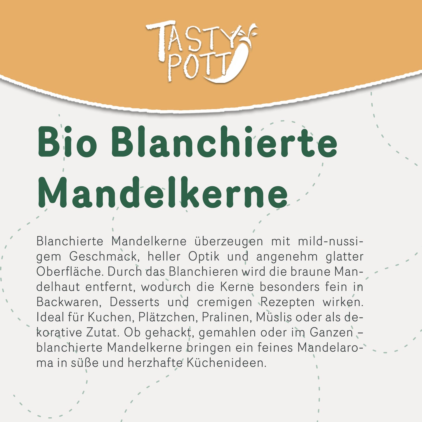 Bio Blanchierte Mandeln - 1kg Beutel von Tasty Pott — Abbildung 2