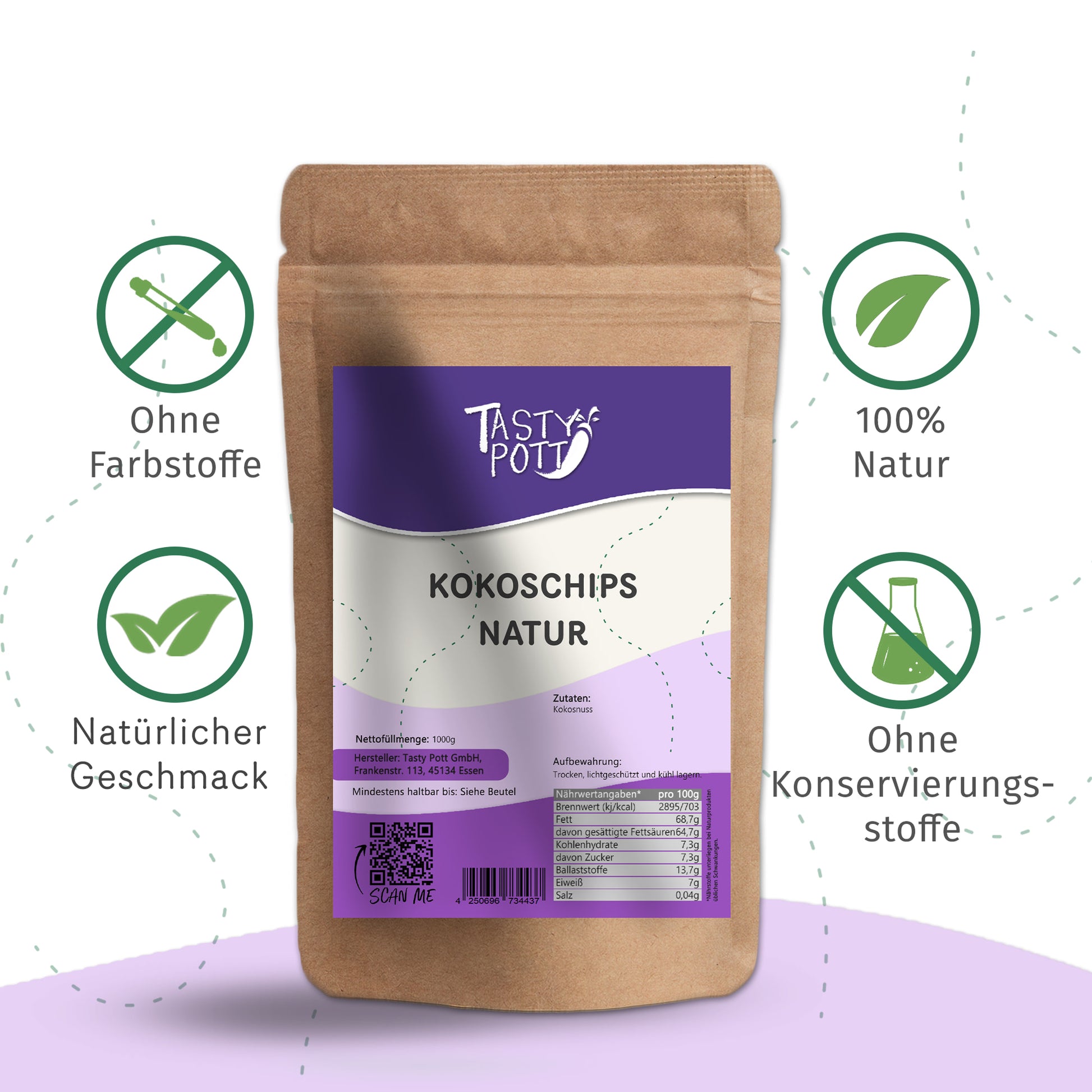 Kokoschips natur - ab 1 kg Beutel von Tasty Pott — Abbildung 3