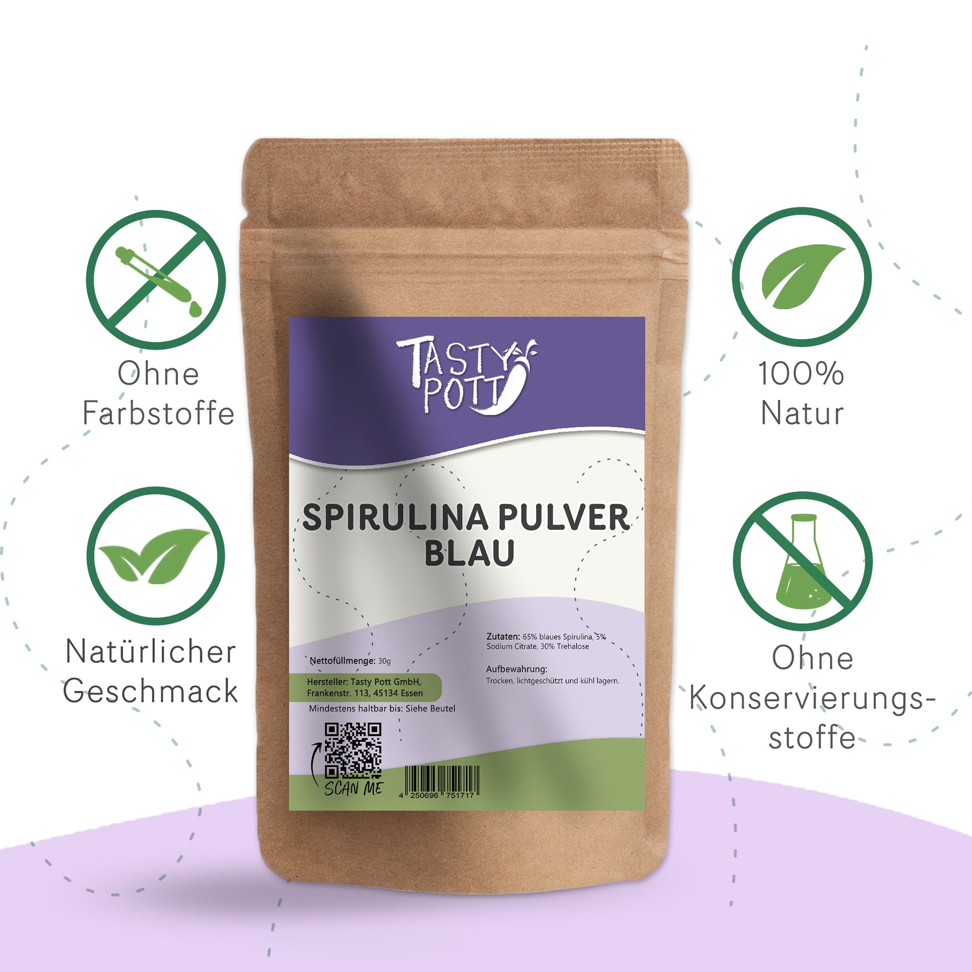 Blaues Spirulina Pulver - ab 30g von Tasty Pott — Abbildung 3