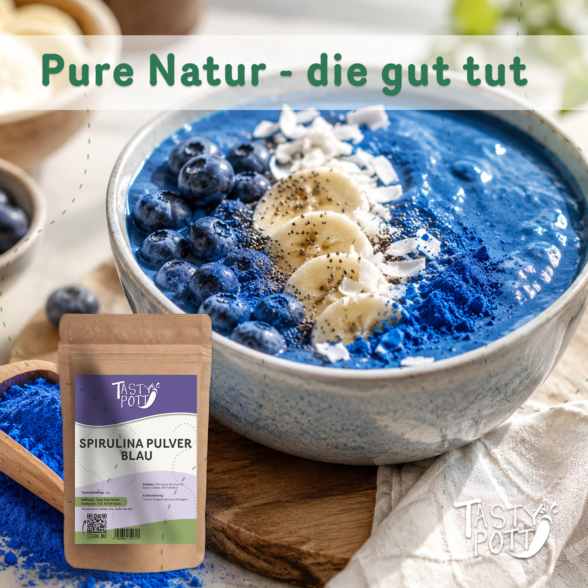 Blaues Spirulina Pulver - ab 30g von Tasty Pott — Abbildung 5