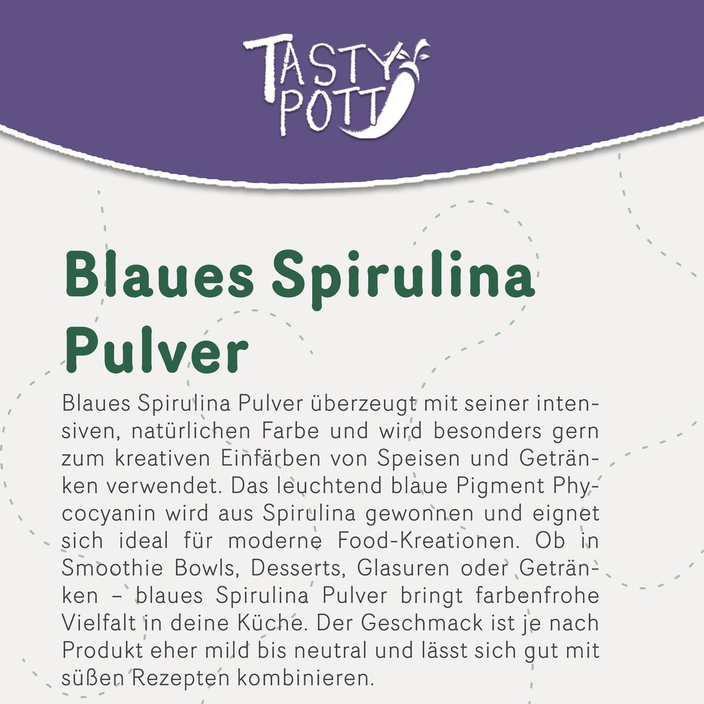 Blaues Spirulina Pulver - ab 30g von Tasty Pott — Abbildung 2