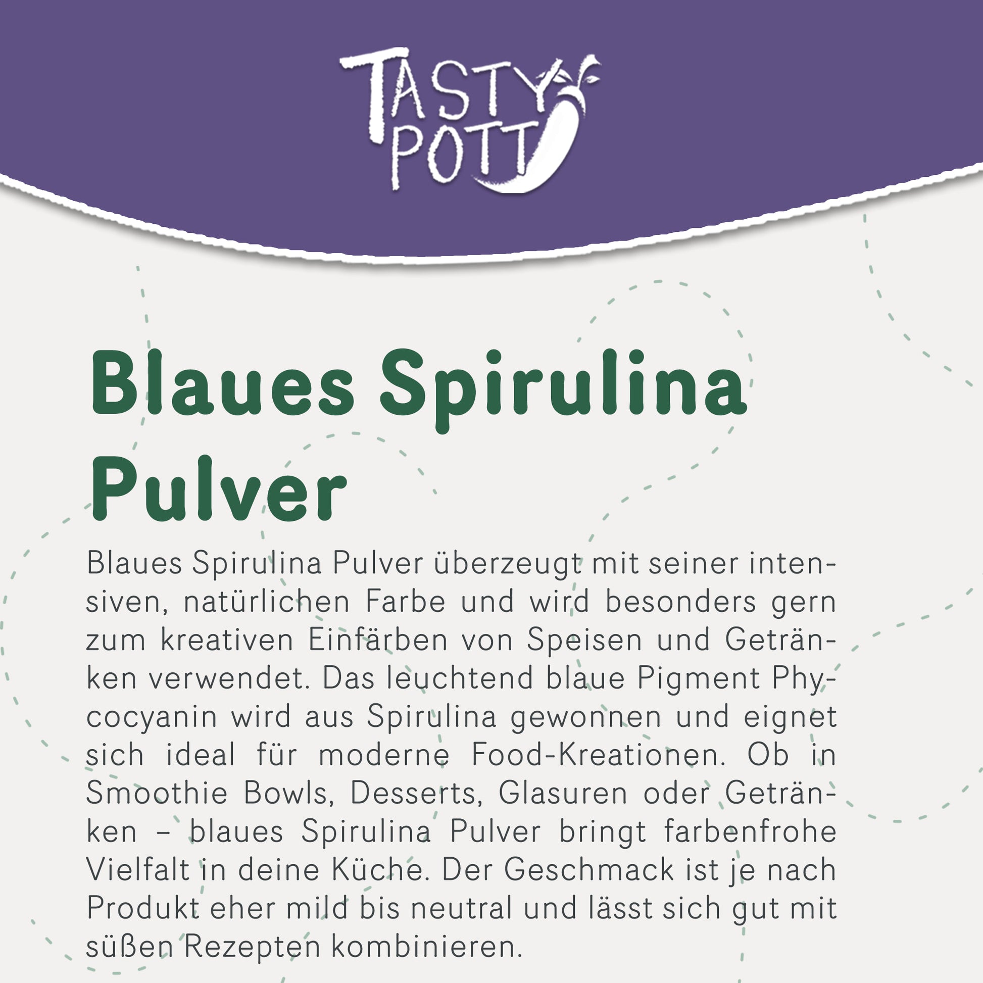 Blaues Spirulina Pulver - ab 30g von Tasty Pott — Abbildung 2
