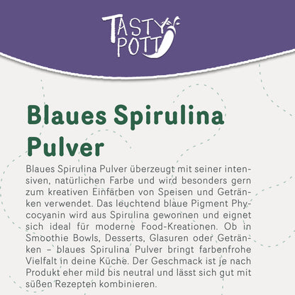 Blaues Spirulina Pulver - ab 30g von Tasty Pott — Abbildung 2