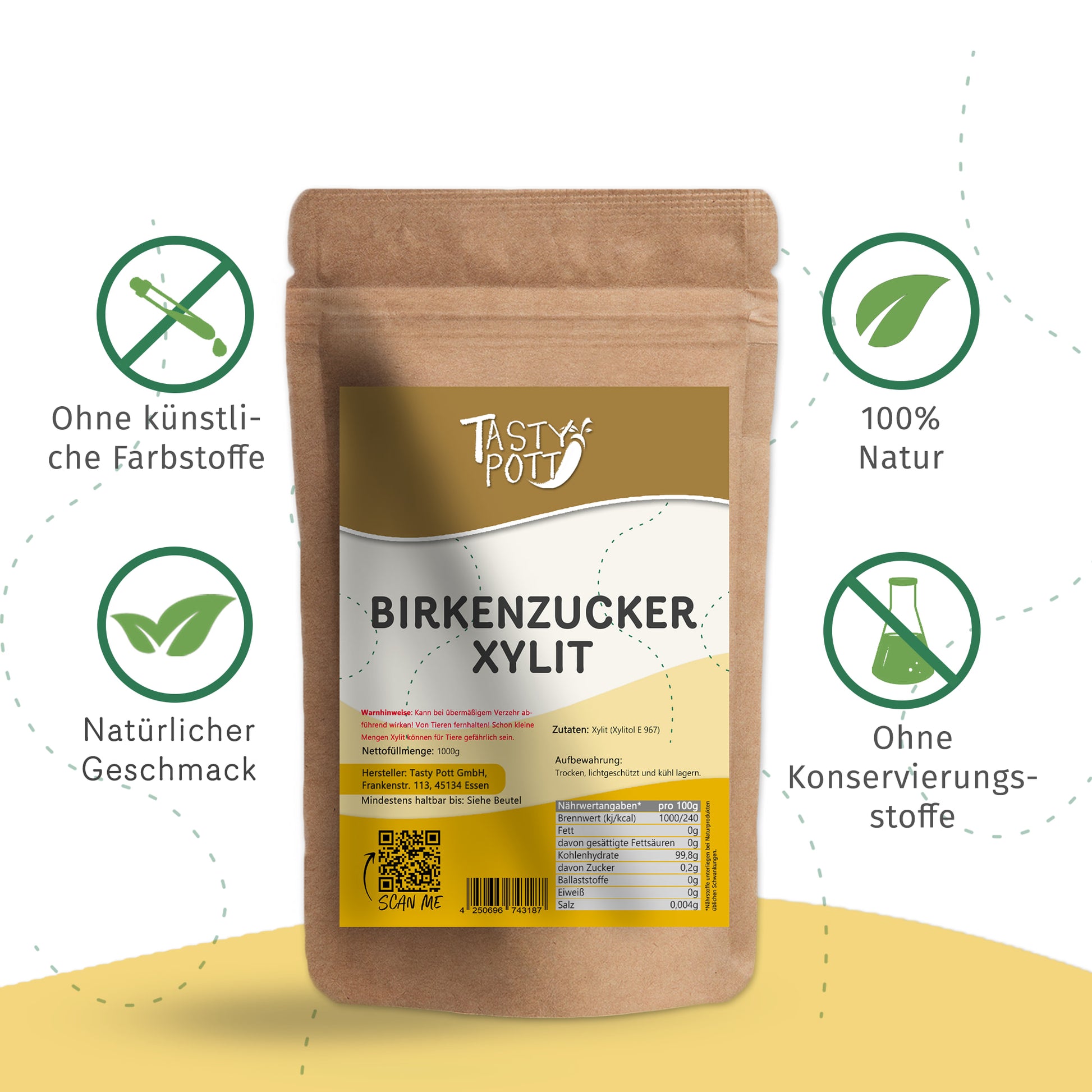 Birkenzucker aus Finnland - ohne Maiszusatz ab 1kg Beutel von Tasty Pott — Abbildung 3