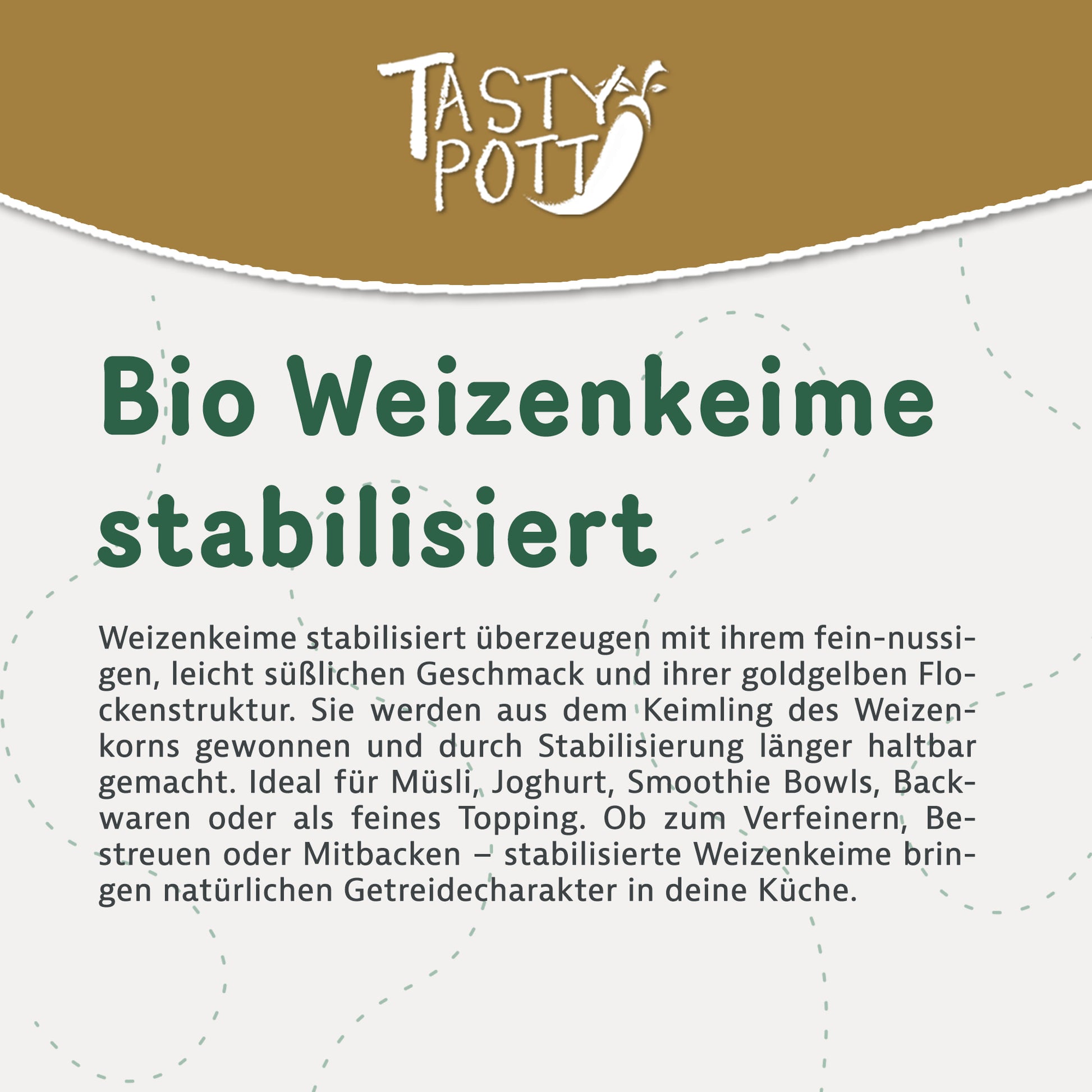 Bio Weizenkeime stabilisiert gemahlen - 1kg Beutel von Tasty Pott — Abbildung 2