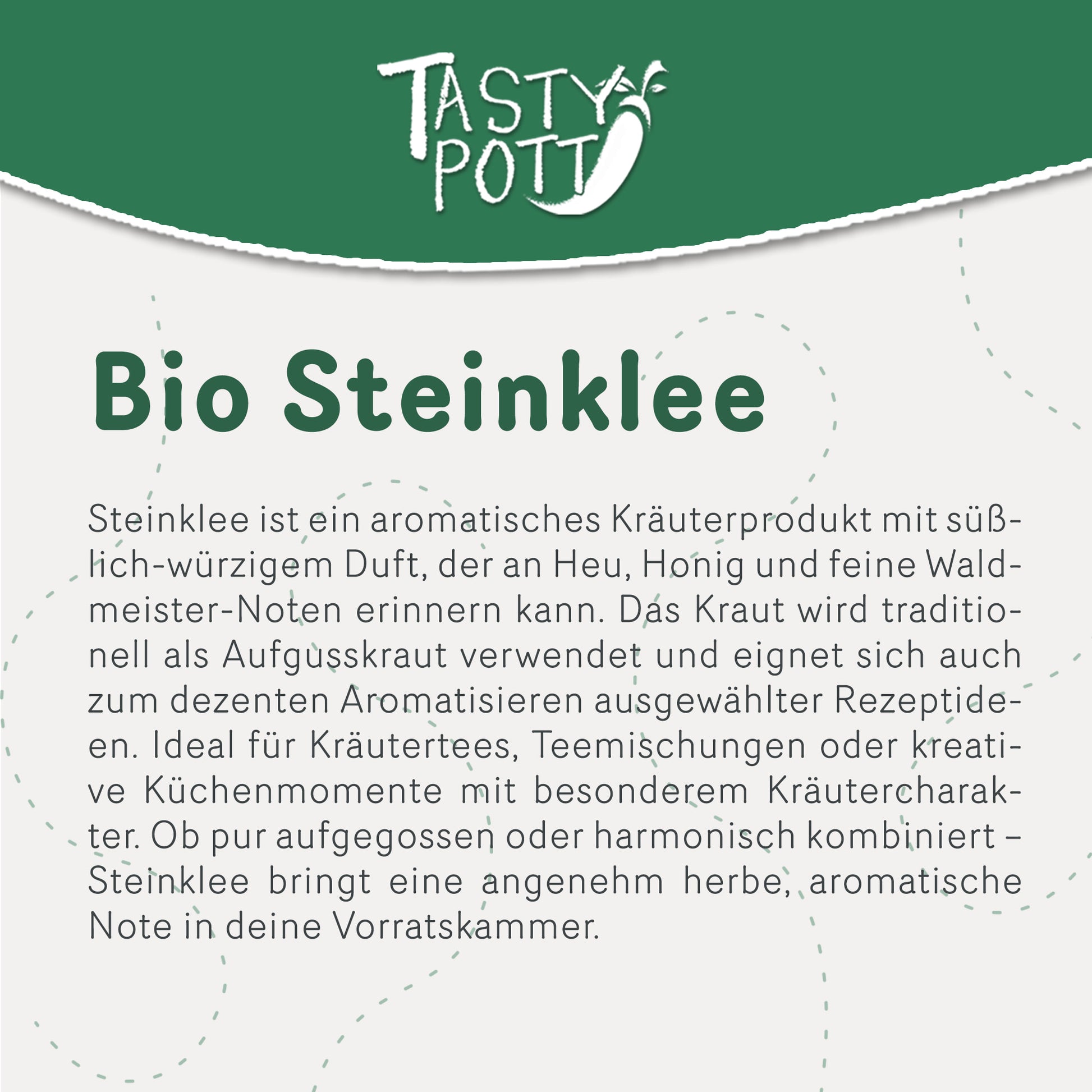 Bio Steinklee getrocknet und geschnitten – ab 100g Beutel von Tasty Pott — Abbildung 2