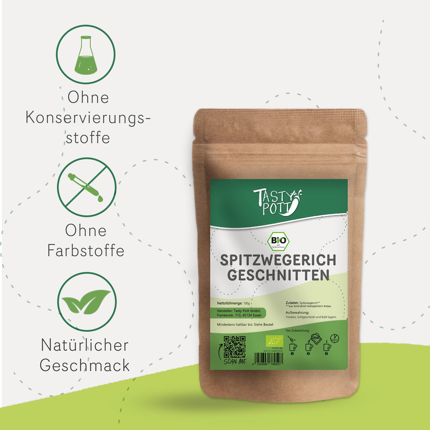 Tasty Pott Bio Spitzwegerich getrocknet - ab 100g Beutel — Abbildung 3