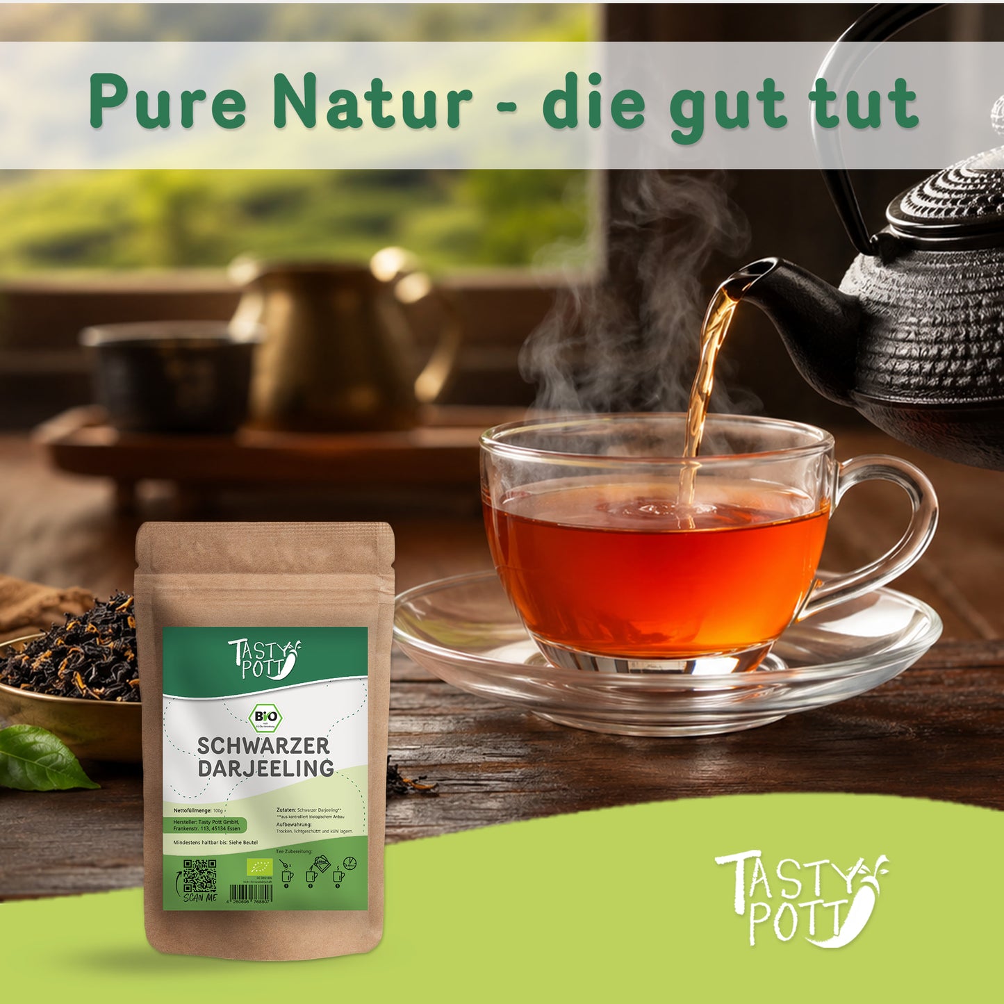 Tasty Pott Bio Schwarzer Darjeeling Tee - ab 100g Beutel — Abbildung 5
