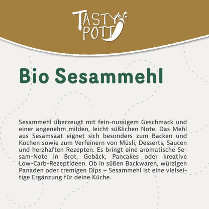 Bio Sesammehl teilentölt - 1kg Beutel von Tasty Pott — Abbildung 2