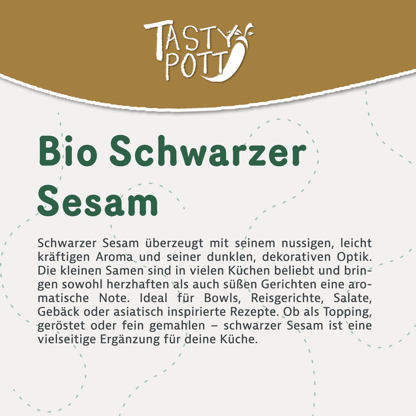 Schwarzer Bio Sesam ungeschält - 1kg Beutel von Tasty Pott — Abbildung 2
