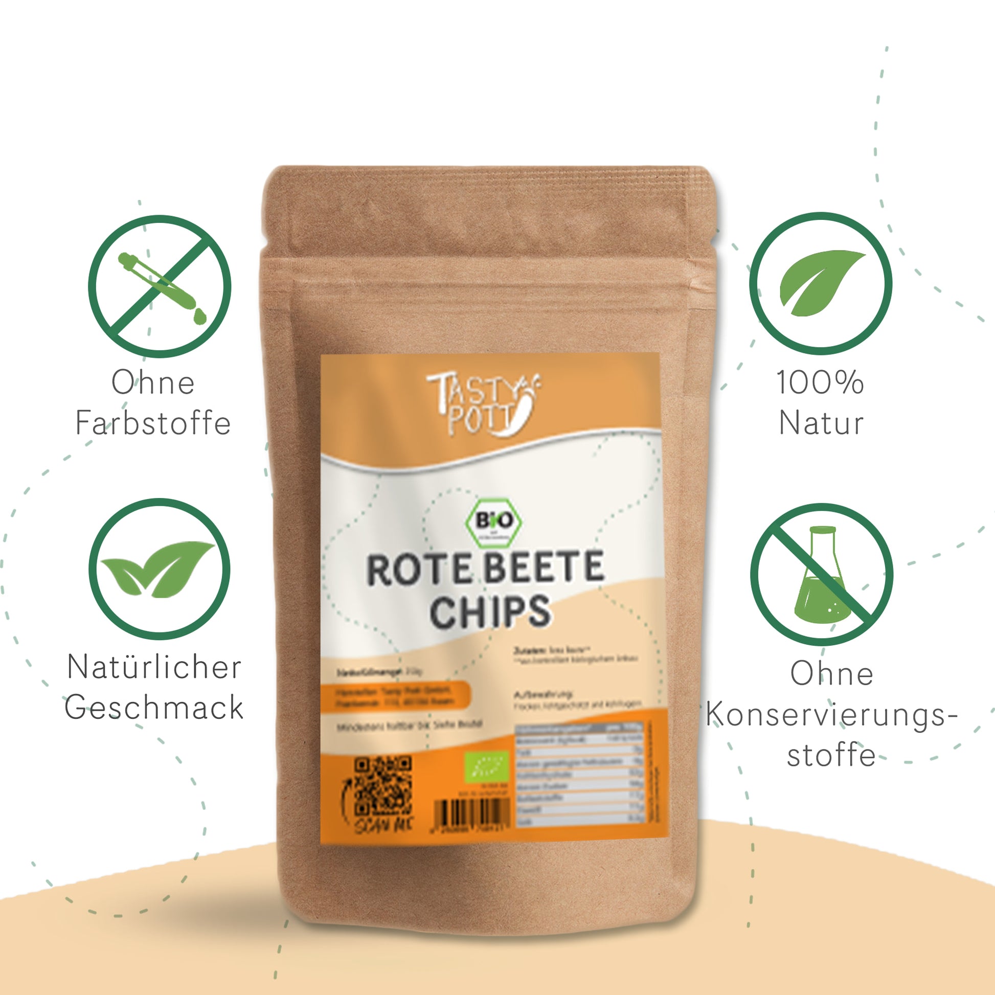 Bio Rote Beete Chips - 200g von Tasty Pott — Abbildung 3