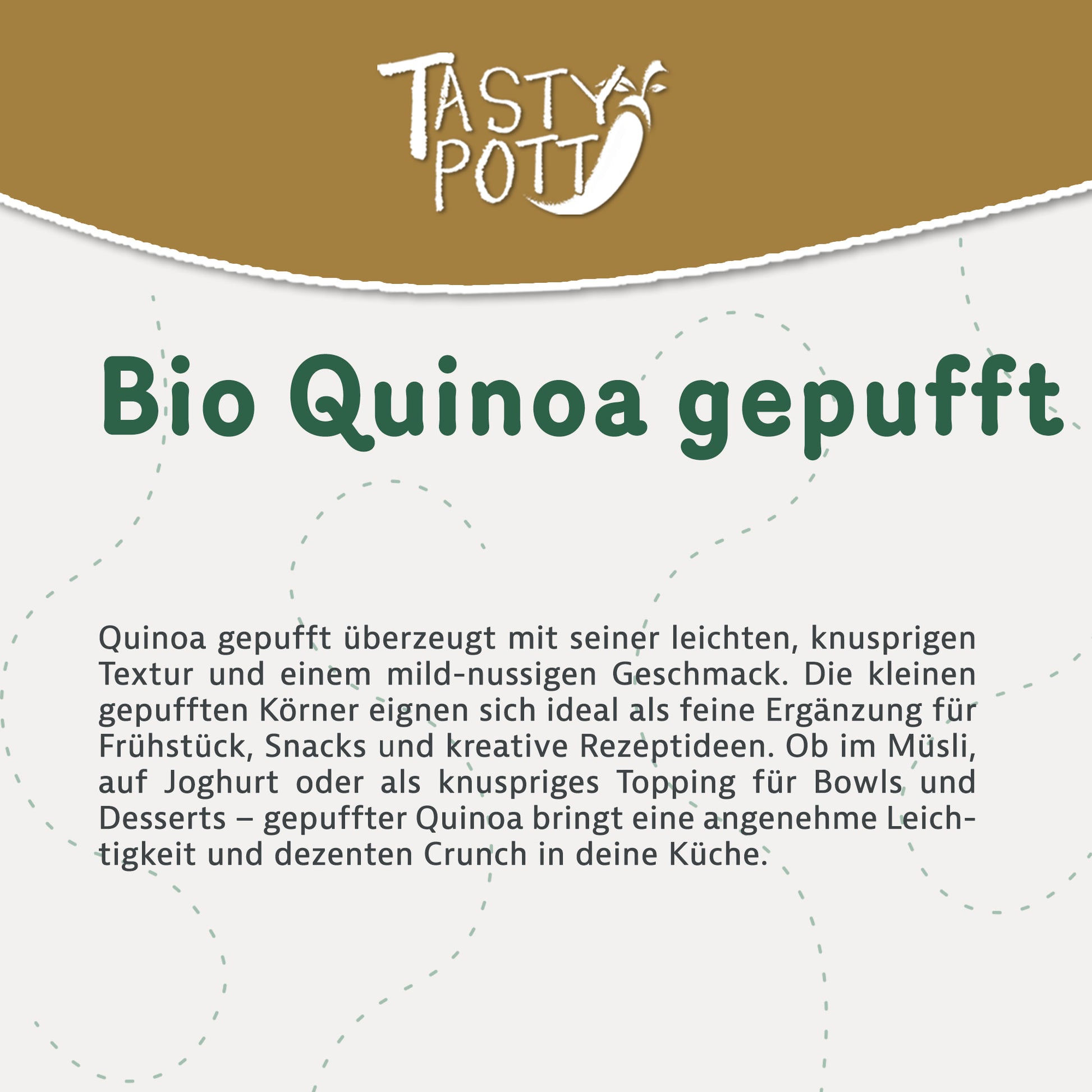 Bio Quinoa gepufft - 600g Beutel von Tasty Pott — Abbildung 2