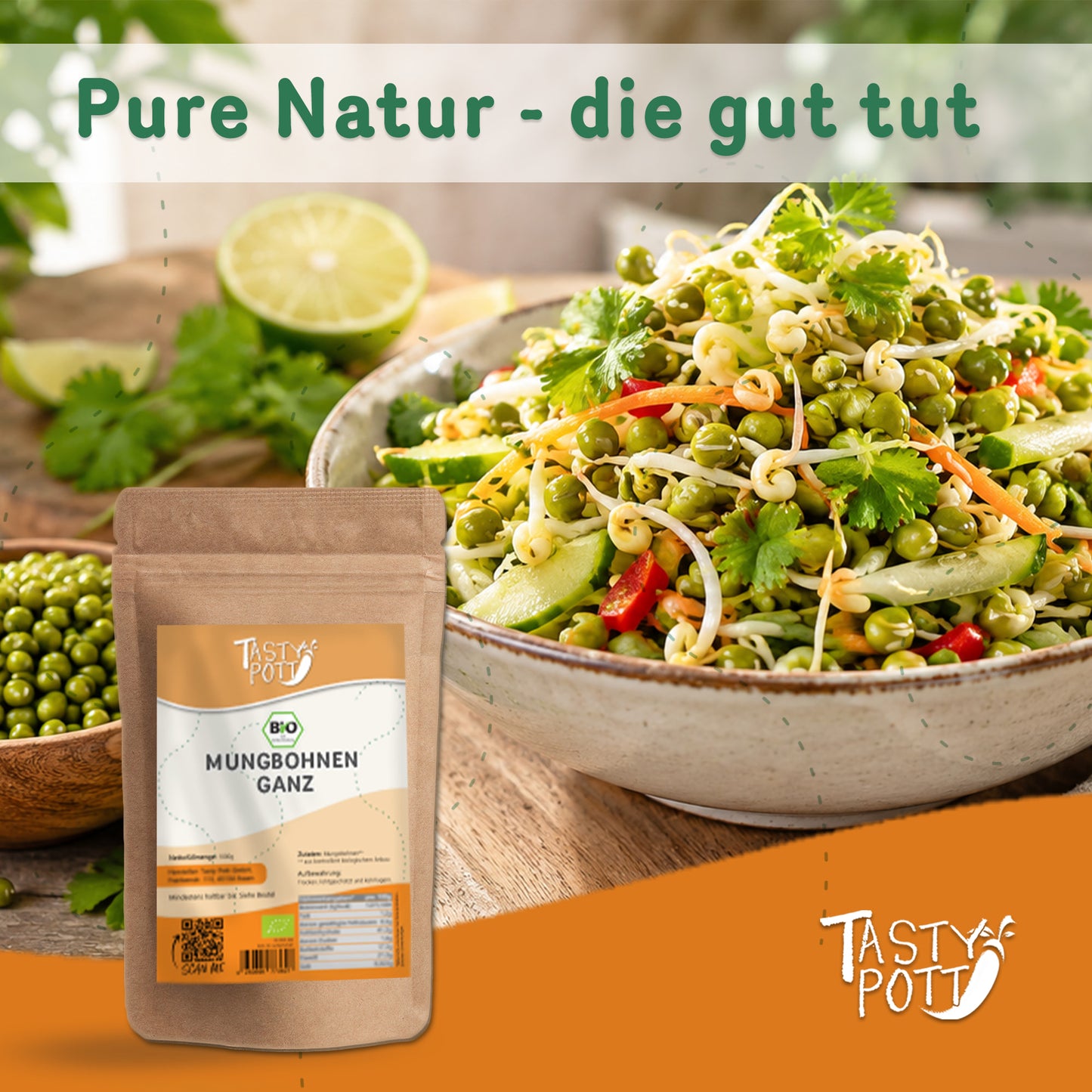Bio Mungbohnen ganz - 1kg Beutel von Tasty Pott — Abbildung 5