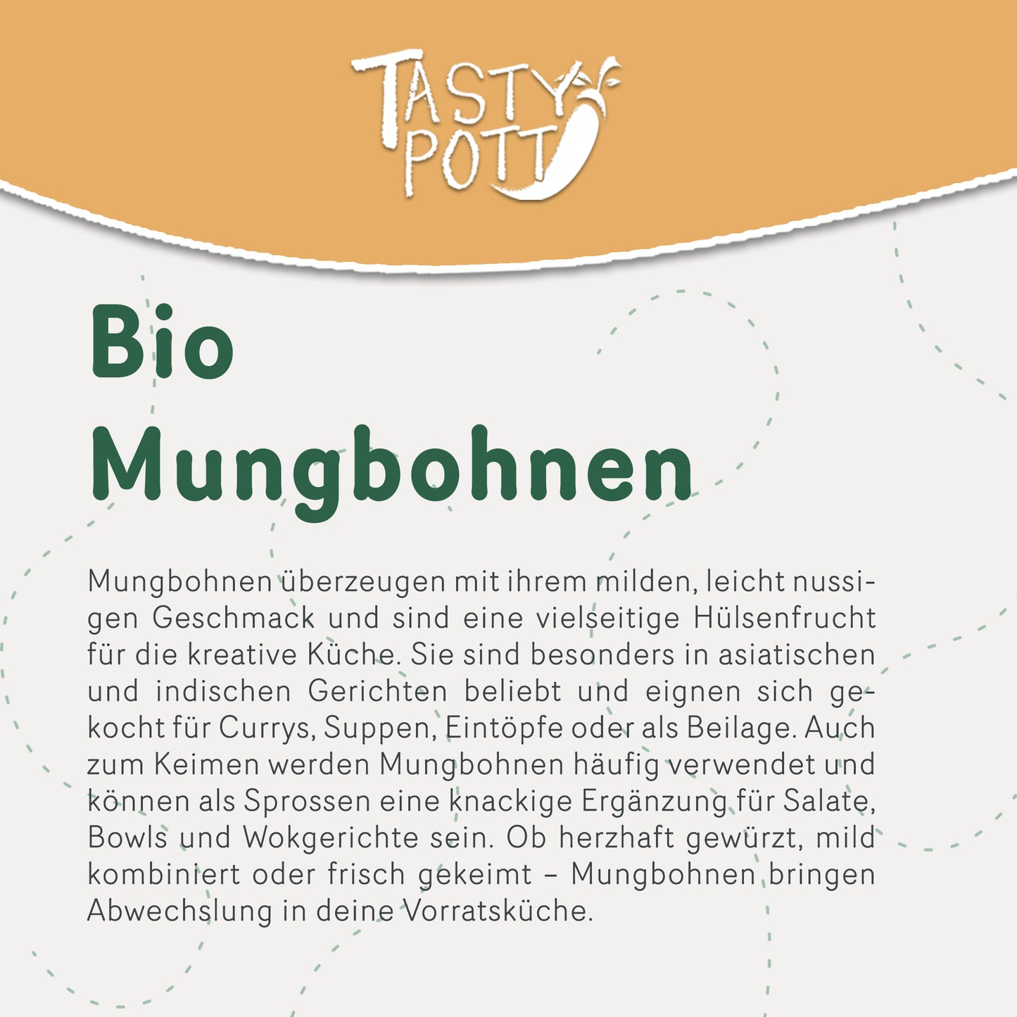 Bio Mungbohnen ganz - 1kg Beutel von Tasty Pott — Abbildung 2