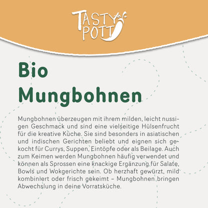 Bio Mungbohnen ganz - 1kg Beutel von Tasty Pott — Abbildung 2