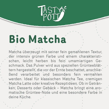 Tasty Pott Bio Matcha Tee Pulver - ab 100g Beutel — Abbildung 2