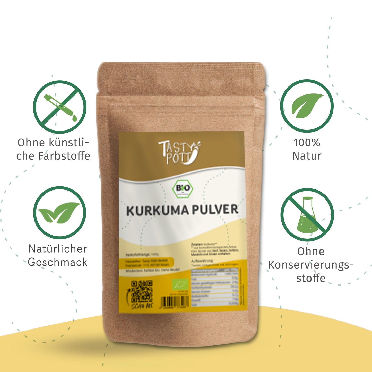 Bio Kurkuma Pulver - 1kg Beutel von Tasty Pott — Abbildung 3