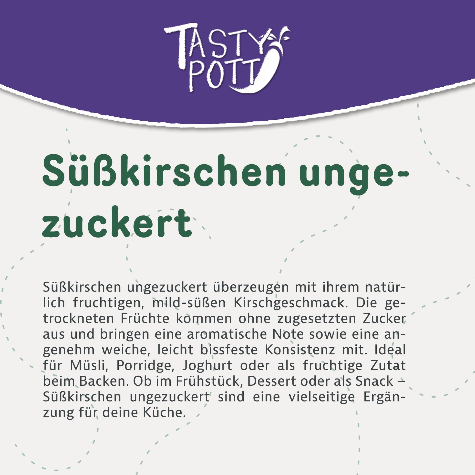 Süßkirschen getrocknet ohne Stein - ab 1kg Beutel von Tasty Pott — Abbildung 2