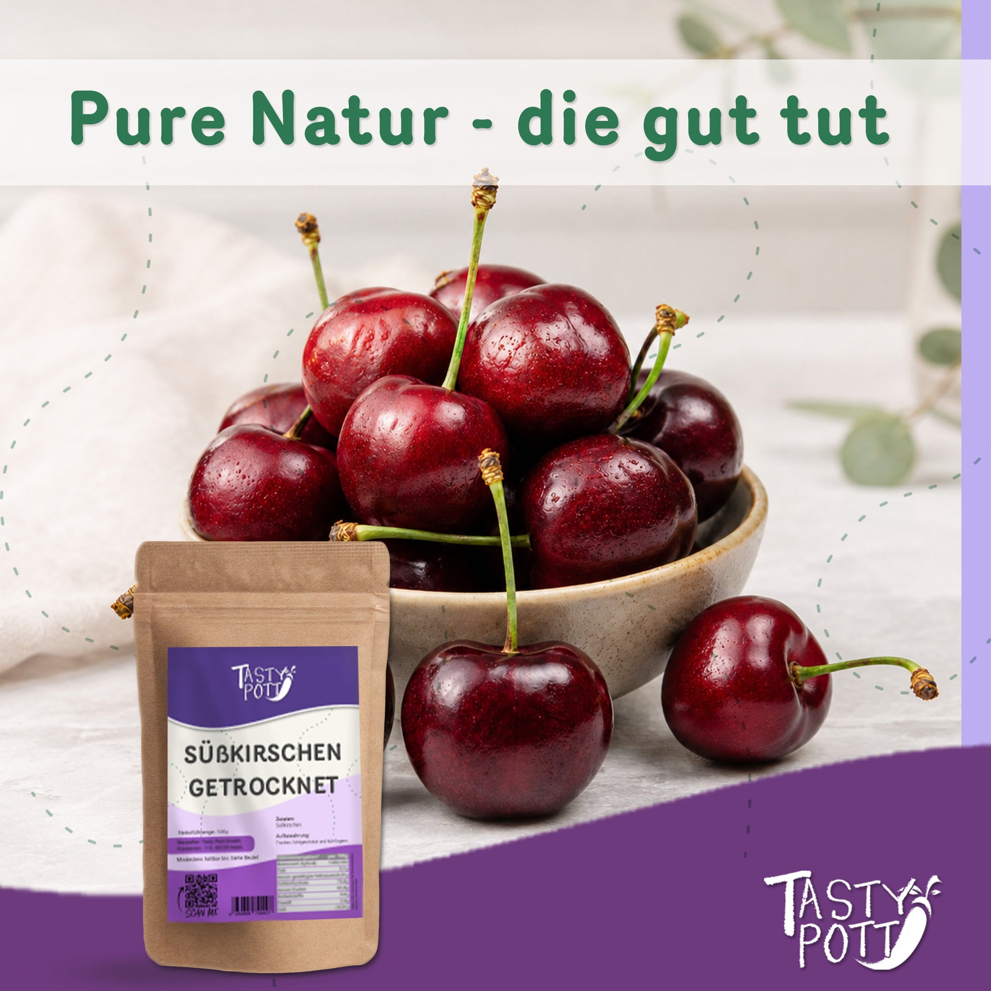 Süßkirschen getrocknet ohne Stein - ab 1kg Beutel von Tasty Pott — Abbildung 5